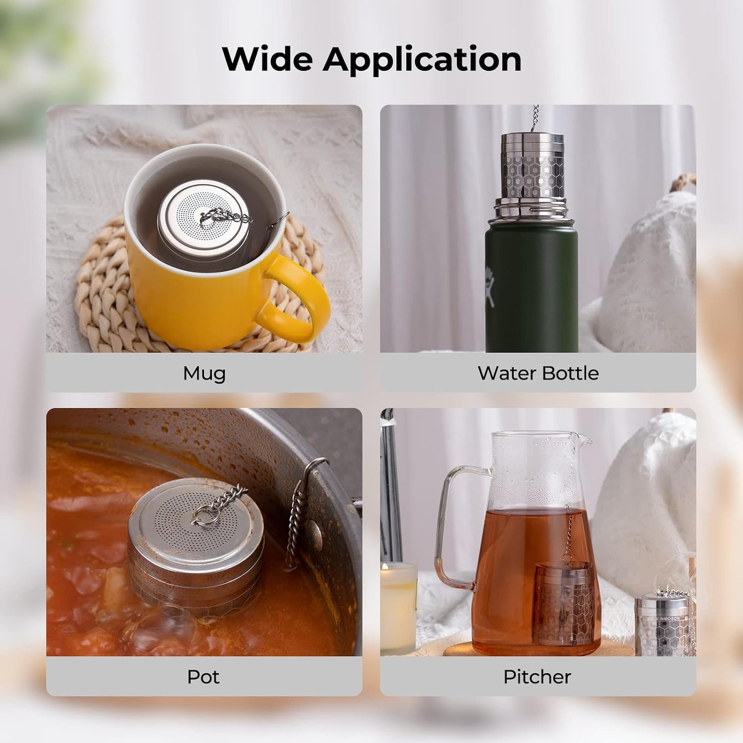 2 Pack Large Tea Infuser for Loose Leaf Tea &amp; Spice Ball 2”x2.8” | Stainless Steel Tea Strainer Fine Mesh Large Tea Ball for Loose Leaf Tea Steeper for Teapot Pitcher Cup Mug Bottle Kettle