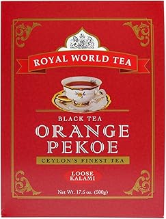 Royal World Black Tea Orange Pekoe Kalami Ceylons Finest, Natural Aroma and Bright, Golden Color, 17.6 oz