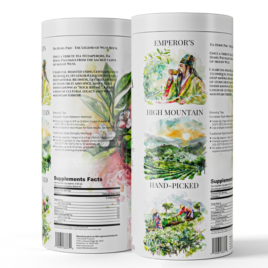 Da Hong Pao Oolong Tea Loose Leaf – Authentic Wuyi Rock Oolong Tea from China – Premium Roasted Chinese Tea – Loose Leaf Tea – Traditional High Mountain Oolong