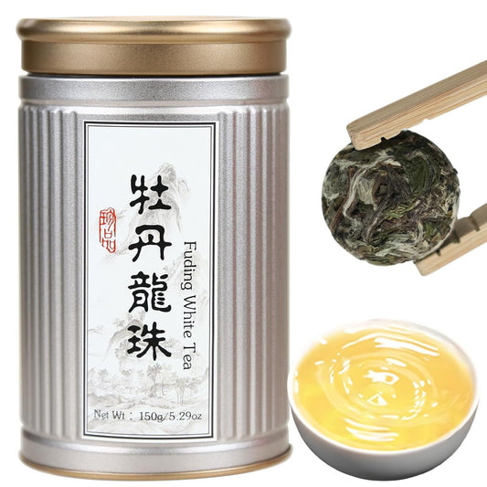 CHADUO White Peony Tea Authentic Fuding White Tea 2013 Crafted Intertwined Floral & Honeyed Aromas 5.29oz/150g Bai Mudan Chinese Tea 白牡丹龙珠 福鼎白茶 白茶