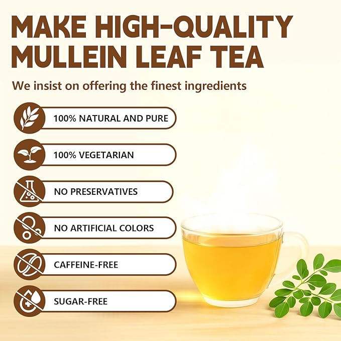 Organic Moringa Tea Bags, 120 Teabags, 2g/Bag, Made with 100% Natural Moringa Leaves. Helps with Digestion, Caffeine-Free, Sugar-Free, Gluten-Free