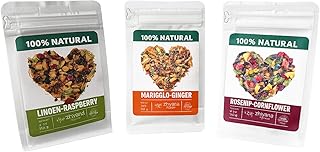 Herbal Tea Gift Set for Women – 3 Caffeine Free Loose Leaf Herbal Tea Blends with Wildcrafted Herbs & Fruits - Perfect for Birthdays, Valentine’s Day, Get Well Soon, Self Care & Thank You Gifts