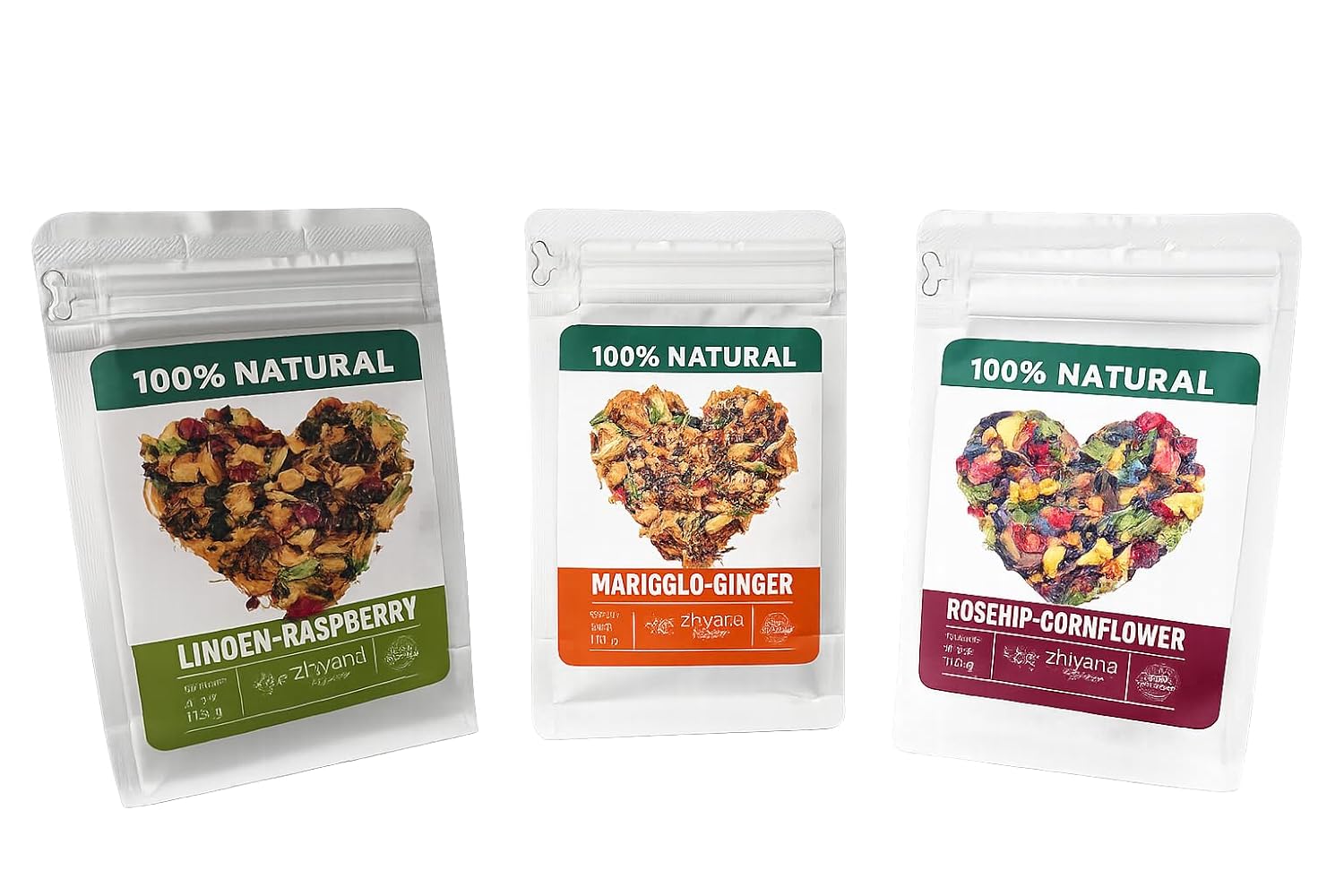 Herbal Tea Gift Set for Women – 3 Caffeine Free Loose Leaf Herbal Tea Blends with Wildcrafted Herbs & Fruits - Perfect for Birthdays, Valentine’s Day, Get Well Soon, Self Care & Thank You Gifts