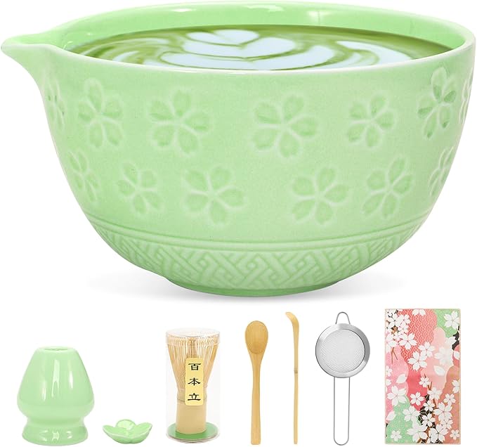 8 PCS Matcha Whisk Set Powder kit Matcha Making Tea Starter Kit for Ceremony Tea Set Includes Bowl Matcha Lovers Gifts for Women and Beginers,Matcha Tea Set Gifts for Making Breakfast