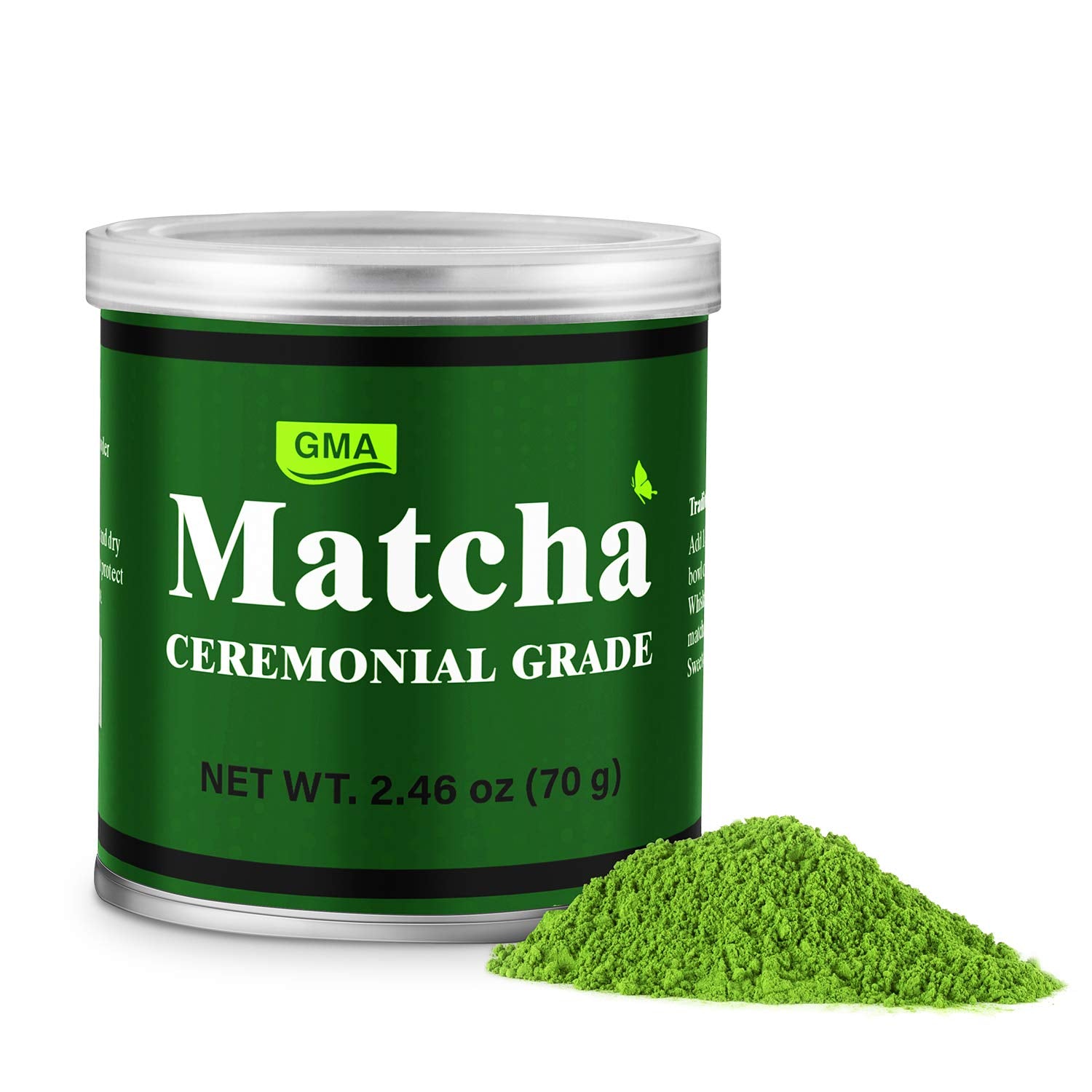 GMA Ceremonial Grade Matcha Green Tea Powder 2.46 oz-Highquality ceremonial matcha powder-For direct brewing and drinking