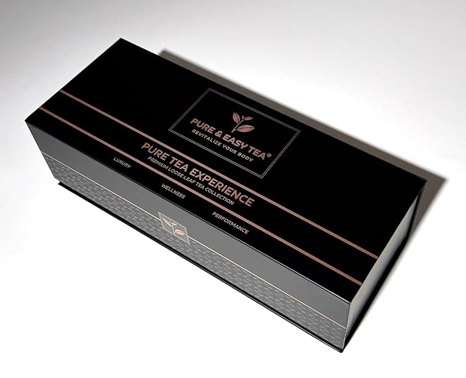 Pure And Easy Tea, Premium Loose Leaf Tea Sampler Set, 30-Count Variety Pack with 10 Herbal & Caffeinated Flavors, Natural Wellness & Luxury Tea in Designer Gift Box, 150g