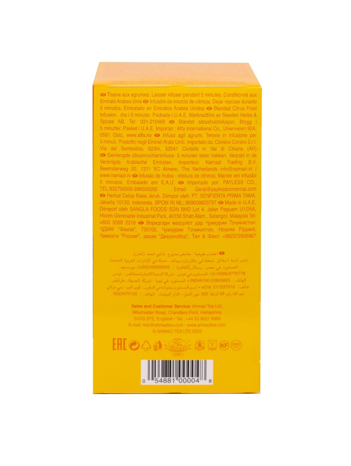 Ahmad Tea Herbal Tea, Mixed Citrus Teabags, 20 ct (Pack of 1) - Decaffeinated & Sugar-Free
