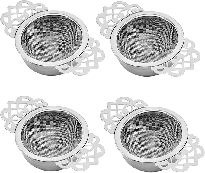 Tea Drain Strainer 304 Stainless Steel Loose Tea Infusers Strainers Mesh Tea Infuser Stainless Steel Loose Leaf Tea Filter with Handles for Loose Tea