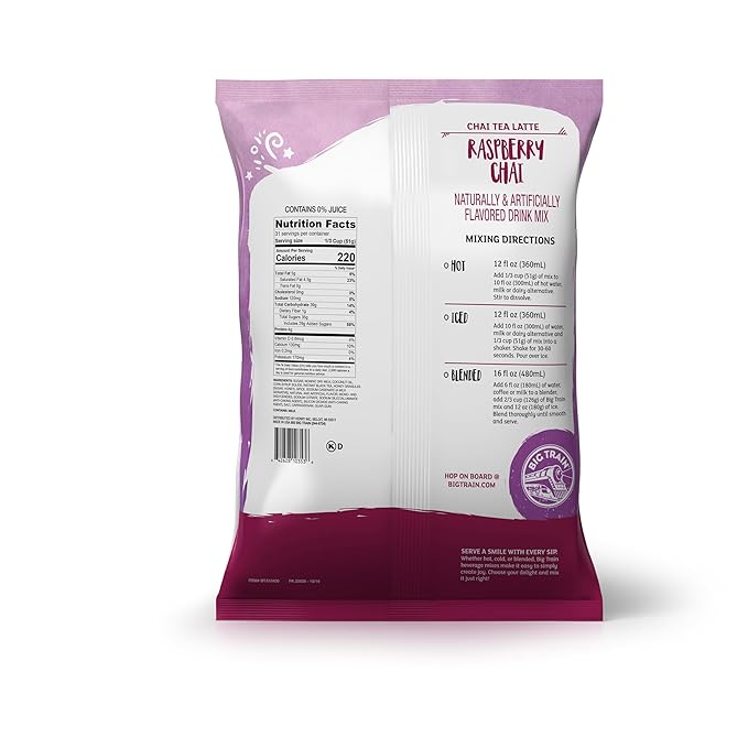 Big Train Raspberry Chai Tea Latte Beverage Mix, 3.5 Pound