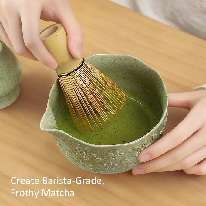 Matcha Whisk Set, 8 Pcs Matcha Kit with Ceramic Japanese Matcha Bowl & Accessories Kit for Traditional Tea Ceremony