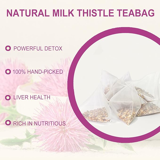 Jarteela - Milk Thistle Tea Bag, 3g x 60 Count - Pure Milk Thistle Seeds - Natural Herbal Tea Bags - Non-GMO - Caffeine-free Tea (Pack of 2)