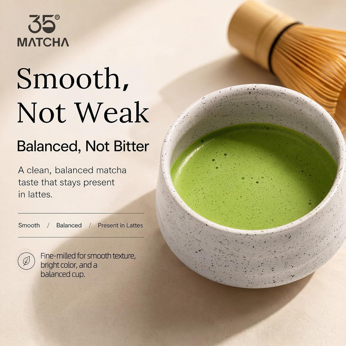 35°N MATCHA Organic Ceremonial Matcha Green Tea Powder, 1.4 oz (40g) | First-harvest, Shade-grown and Stone-milled for a Fine Texture, Balanced Flavor and Smooth Whisking in Lattes or Usucha