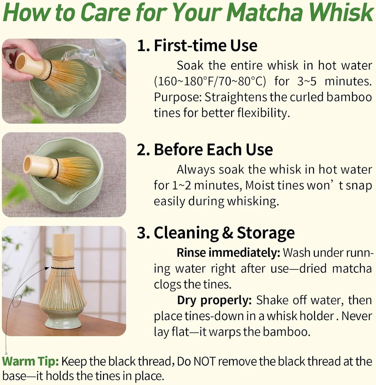 HOTTOR Matcha Whisk Set, 5-Piece Matcha Kit with 18 oz Ceramic Bowl | 18 oz spouted ceramic bowl, bamboo whisk, holder, scoop and stainless steel sifter for traditional matcha and creamy lattes