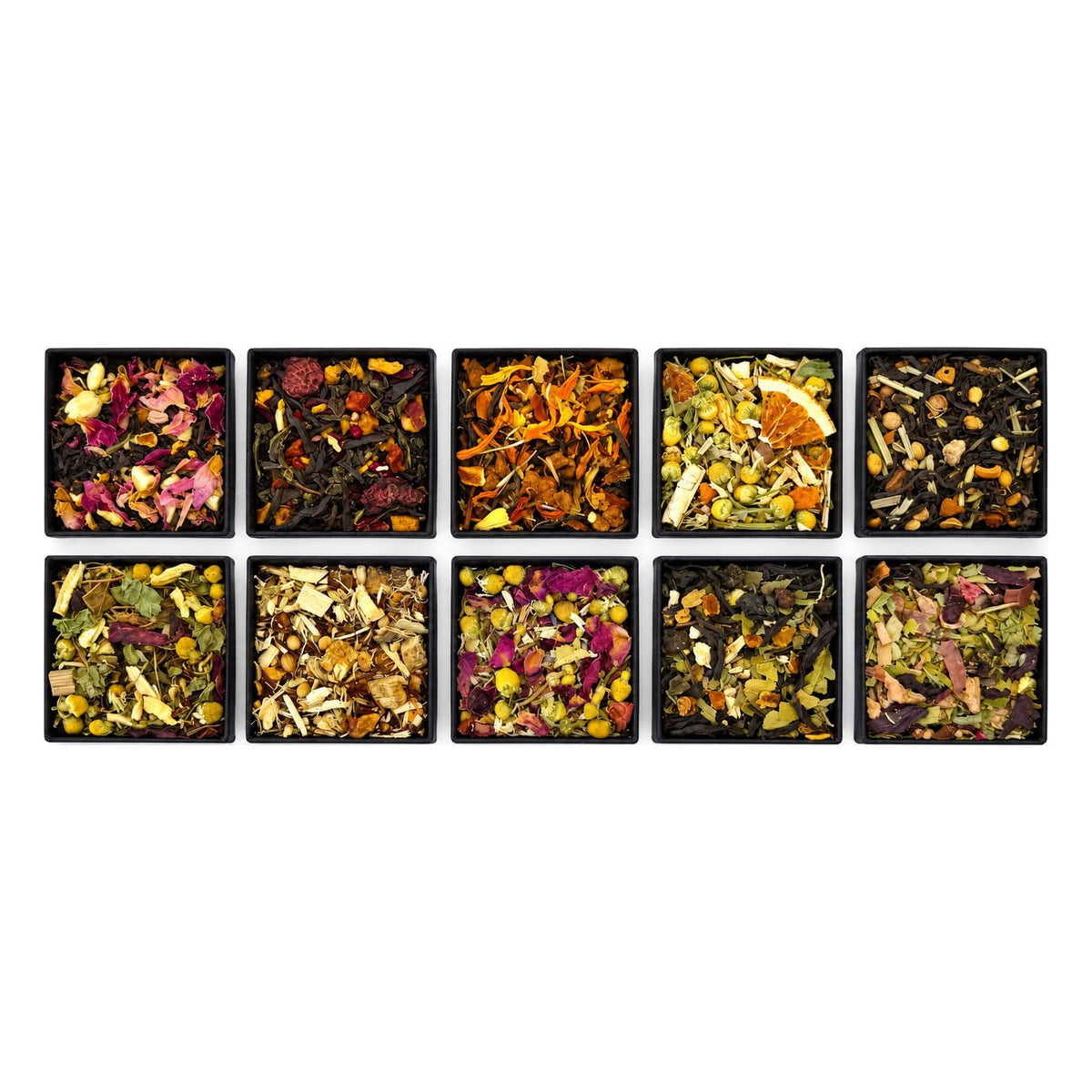 Pure And Easy Tea, Premium Tea Flight Gift Set, 30 Individual Loose Leaf Tea Packets, 10 Blend Tea Sampler, Herbal &