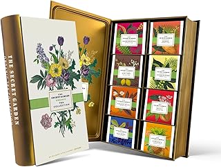 Life Plus Style Gourmet The Secret Garden Organic Tea Gift Set 80 Tea Bags 8 Flavors Green & Black Assorted Pack Sampler Tea Set Collection with Mango & Fruit Infusions Premium Birthday Gift for Women