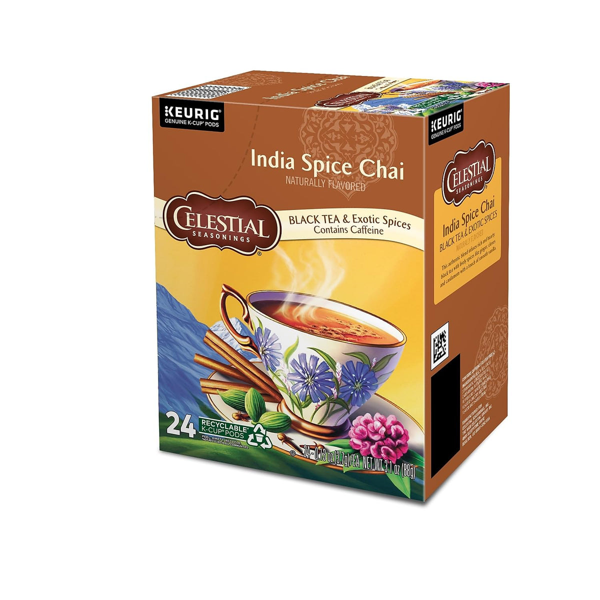 Celestial Seasonings India Spice Chai Tea K-Cups, 24/Box