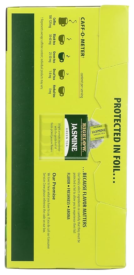 Bigelow Tea Green Jasmine 28ct, Medium-Caffeine, All Natural, Antioxidant-Rich, Individual Foil-Wrapped Bags