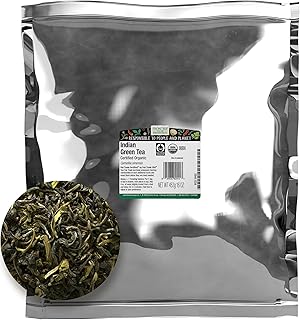 Frontier Co-op Indian Green Tea, 1lb Bulk Bag - Organic Green Tea Loose Leaf - Perfect for Refreshing Loose Leaf, Lattes, Smoothies and More