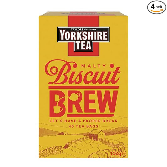 Yorkshire Tea Biscuit Brew Tea Bags, Pack of 4 (total of 160 tea bags)