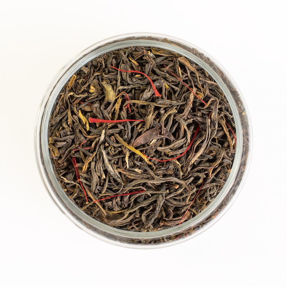 Eupherbia Saffron Green Tea, Handpicked, Highland Grown Whole Leaf Tea, Enriched with Premium Saffron Threads, Herbaceous, Grassy, Bittersweet, Individually Wrapped Tea Sachets (2 Pack)