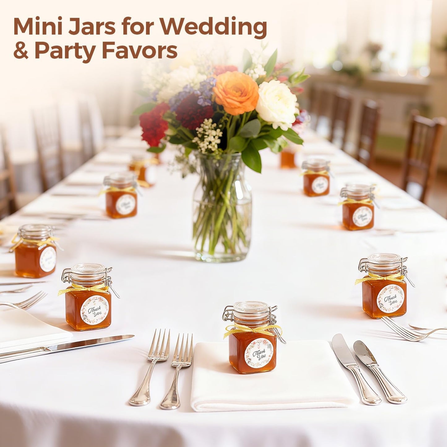 ComSaf Square Glass Spice Jars 4 oz 6 Pack with Labels and Funnel Set | Airtight clamp lids, eight labels, compact canisters for dried herbs, seasoning blends, seeds, tea, jam and organized refills