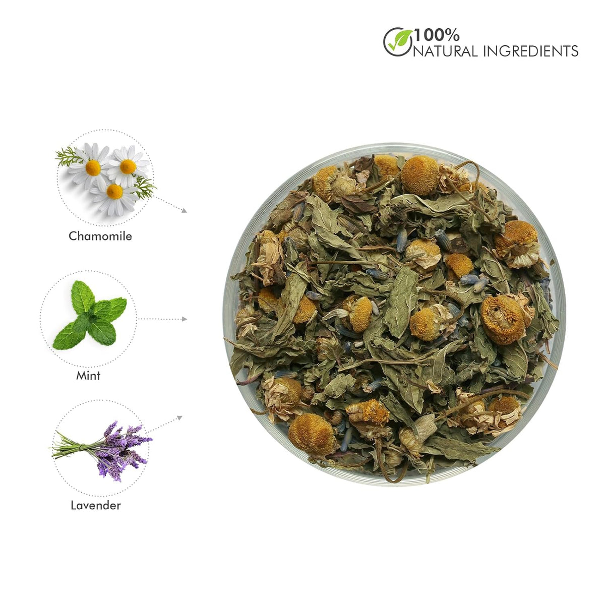 Celeste Chamomile Bloom Herbal Tea | Lavender Chamomile Tea with Mint | Caffeine Free Bedtime Tea | 20 Pyramid Tea Bags | Natural Ingredients