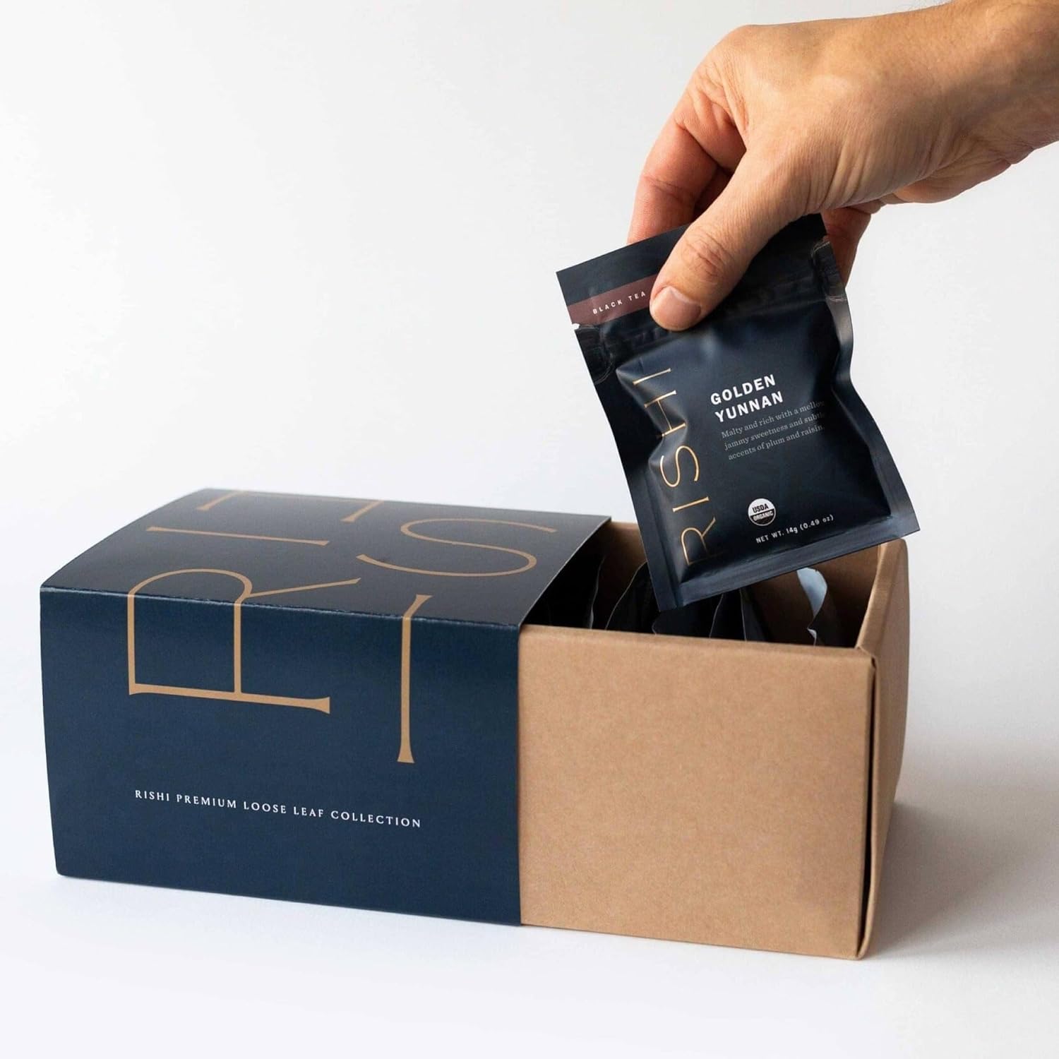 Rishi Tea Loose Leaf Sampler Gift Box - Assorted Tea Set of Organic, Caffeinated and Non-Caffeinated Loose Leaf - 12 Count