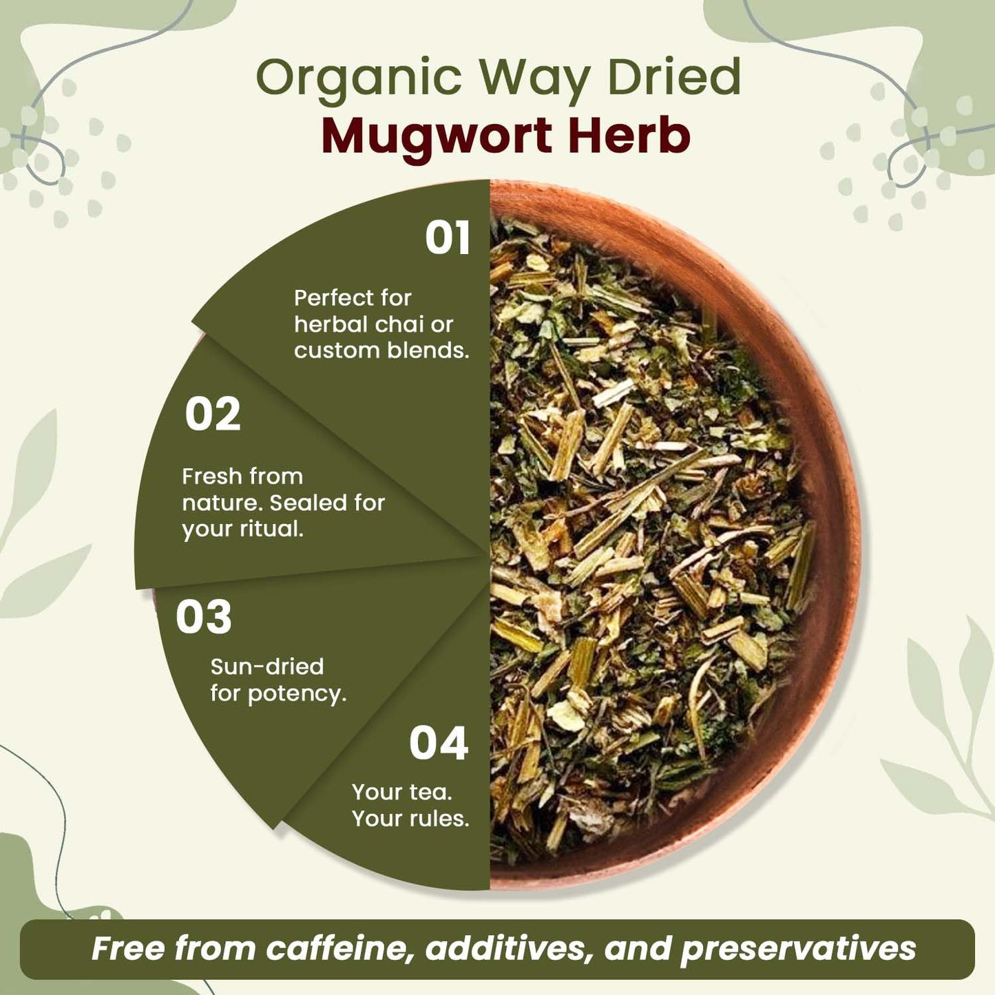 Organic Way Mugwort Herb Loose Leaf Cut &amp; Sifted - Herbal Tea (4 Oz)