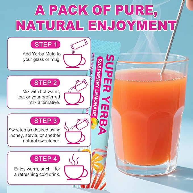 Yerba Mate Tea Bags 30pcs, Premium Organic Yerba Mate Tea – Natural Energy & Detox Herbal Tea – Coffee Alternative - Kosher, Non-GMO, Gluten-Free