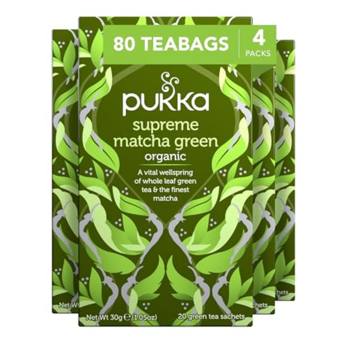 Pukka Supreme Matcha Green Organic Herbal Tea, Energizing Infusion With Matcha Powder, Ideal For Daily Vitality, Caffeine