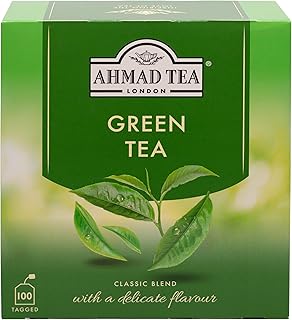 Ahmad Tea Green Tea, Green Tea Teabags 100 ct - Caffeinated & Sugar-Free