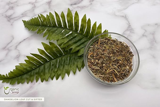 Organic Way Dandelion Leaf (Taraxacum Officinale) Cut & Sifted - Herbal Tea | European Wild-Harvest | Kosher & USDA Certified | Vegan, Non-GMO & Gluten Free | 100% Raw from Albania (1/4LBS / 4Oz.)