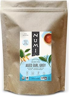 Numi Organic Loose Leaf Aged Earl Grey Tea, 1 lb Pouch Makes 200 Cups, Medium Caffeine