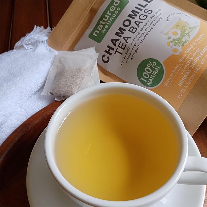 Natured Wellness Chamomile Tea Bags (Te De Manzanilla) – Herbal Tea to Support Stress Relief, Sleep, and Relaxation – with Pure Chamomile Flowers