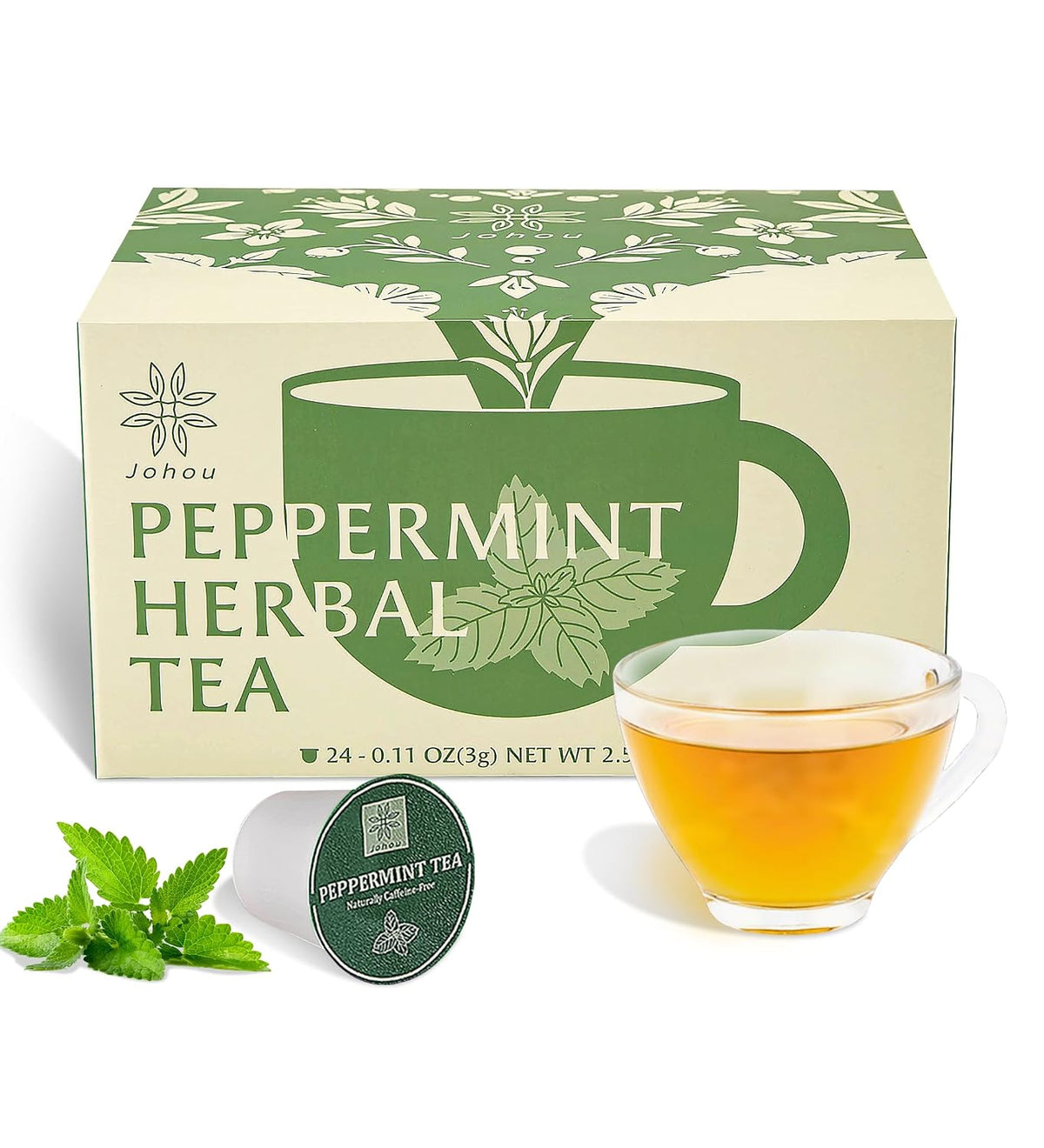Johou Peppermint Herbal Tea Pods for all Keurig & K-Cup Brewer