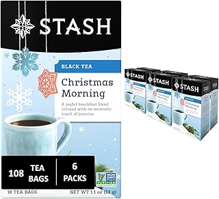 Stash Christmas Morning Black Tea, Non-GMO, 18 Tea Bags (Pack of 6)
