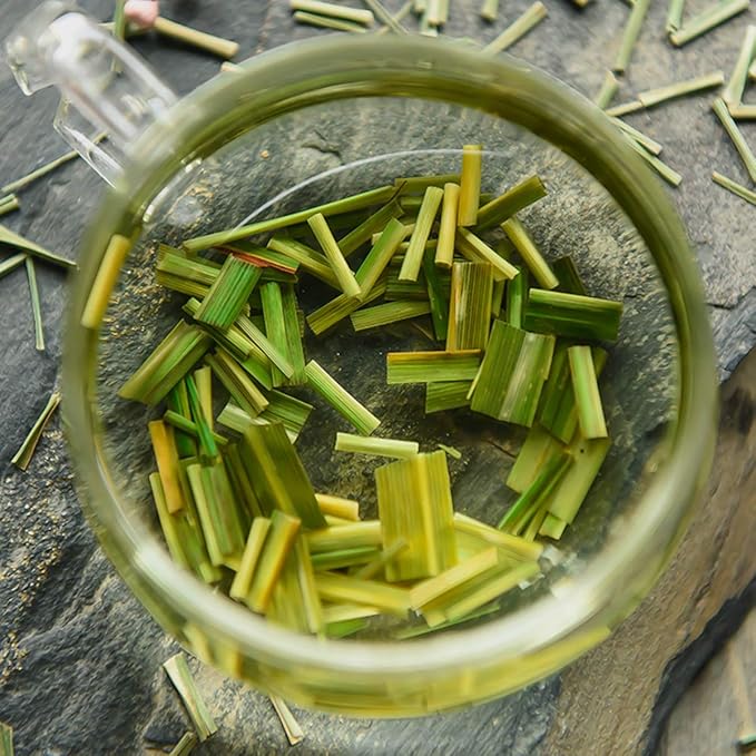 Dried Premium Lemongrass Leaves, Lemon Grass Loose Leaves Tea, Citronella for Thai Food and Herbal Tea, Cut & Sifted, Bulk Spices (4.0 oz)