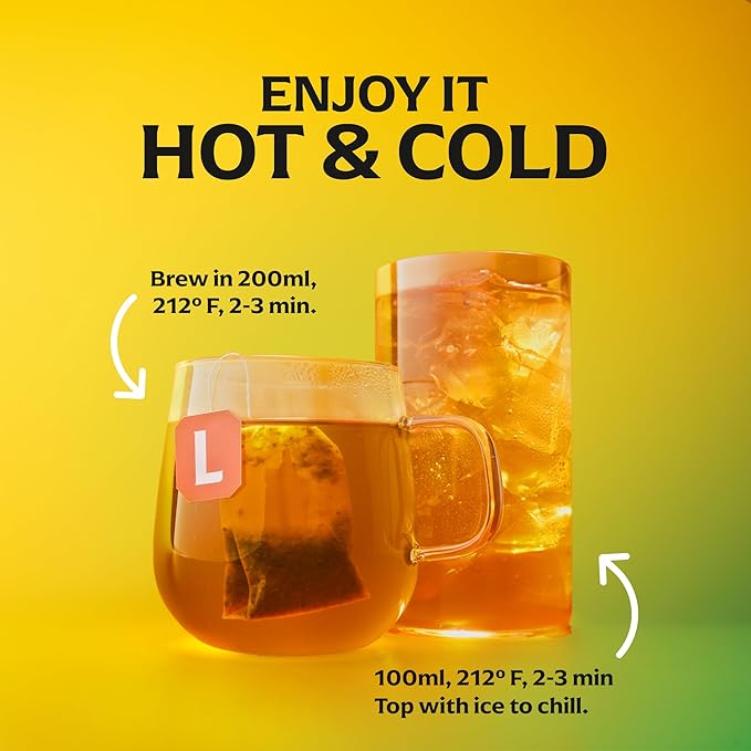 Lipton Smooth Mint with Lemon Peels Tea Bags, caffeine free Tea, Fruit and Herbal Tea, Individually Wrapped, 20 Tea Bags