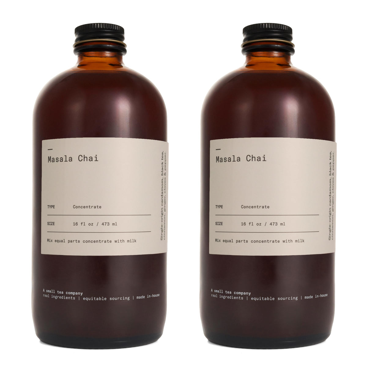 Dona Chai Dona Original Masala Chai Concentrate, Small-Batch, Single-Origin Spices, Hot or Iced Chai, 16 Fl Ounce Bottles
