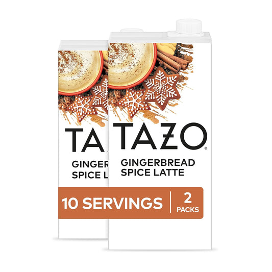 TAZO Decaf Gingerbread Spice Latte Tea Concentrate, 32 fl oz (Pack of 2)