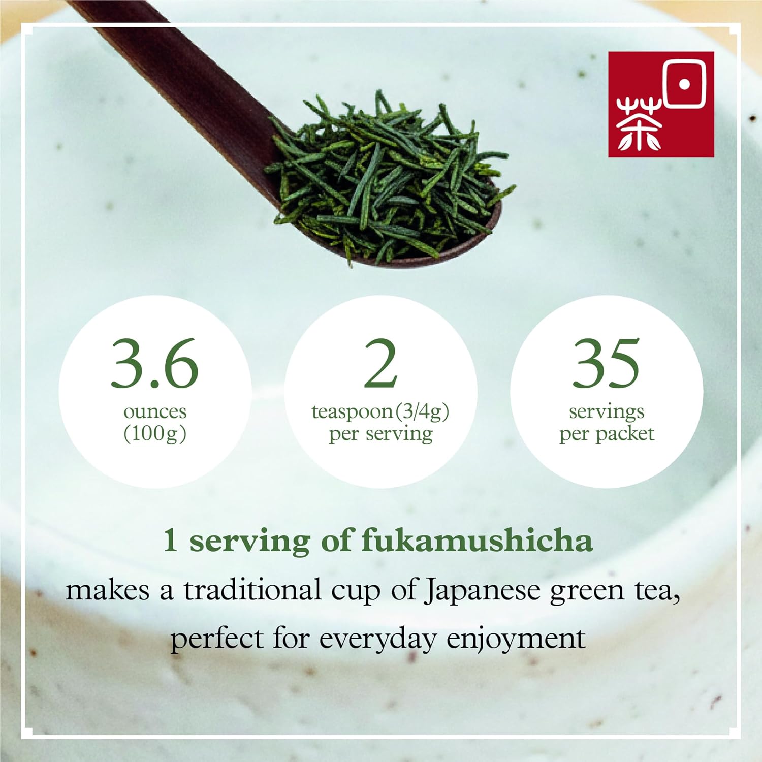 Ocha & Co. Organic Fukamushi Tea - Loose Leaf Japanese Deep Steamed Sencha Green Tea - Intense Taste Tea, 100g/3.5oz.