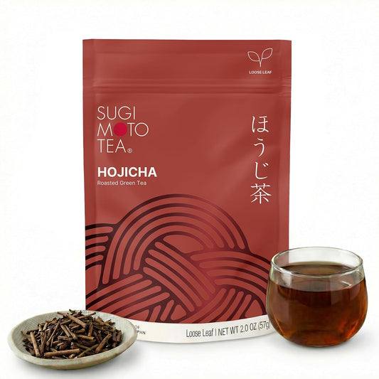 SUGIMOTO TEA Japanese Hojicha Roasted Green Tea Loose Leaf 2.0 oz