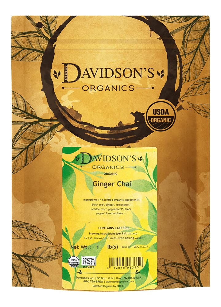 Davidson's Organics, Ginger Chai, Loose Leaf Tea, 16-Ounce Bag