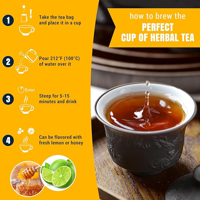 Bedy Dandelion Root Tea, Natural Dandelion Herbal Tea, Support Digestion and Boost Immune System, Caffeine Free, 50 Individually Wrapped Tea Bags