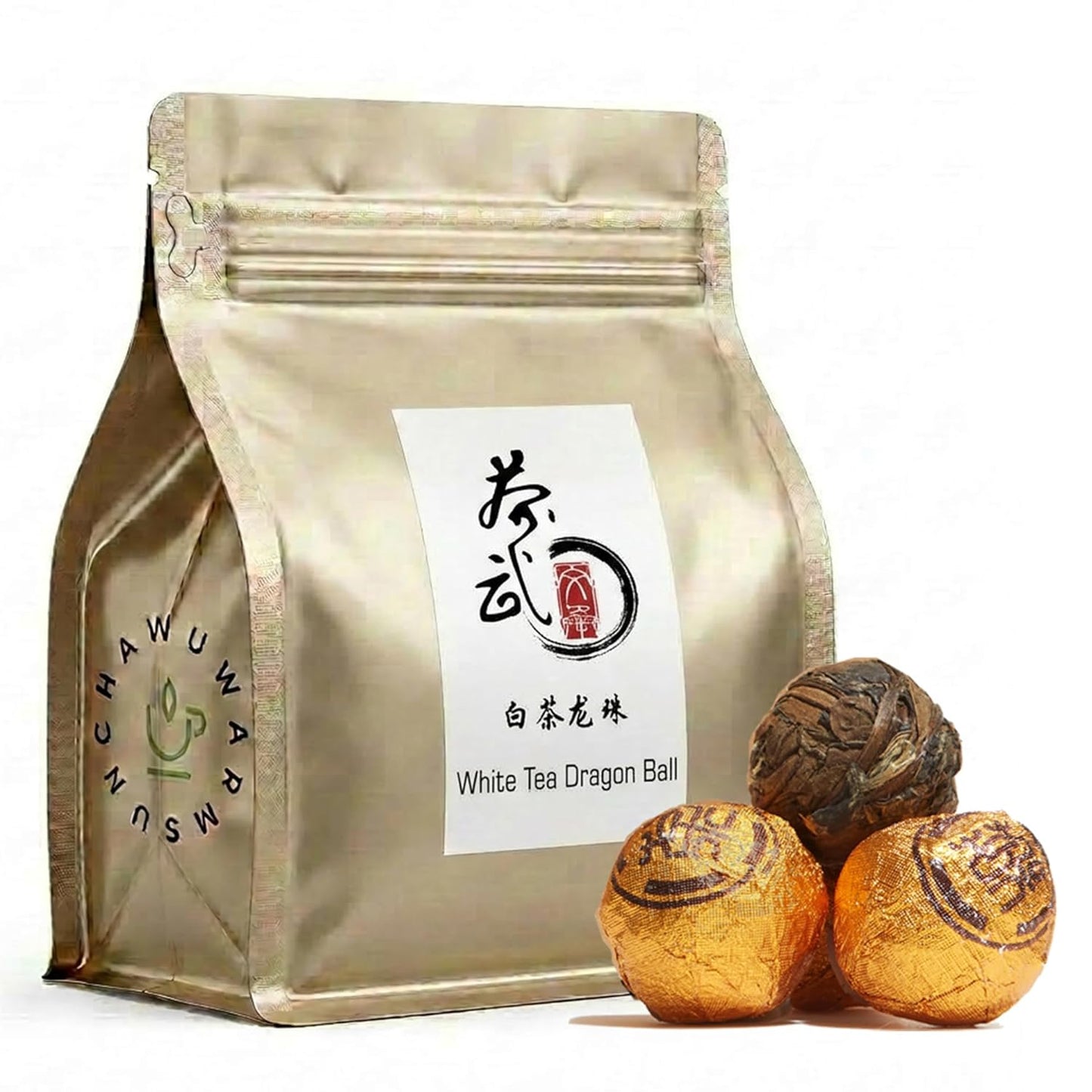 ChaWuWarmSun [B] White Tea Dragon Ball, 5oz/142g Aged FuDing ShouMei | Aged Vintage Bai Cha. Compressed Whole Leaf Balls With Mellow Honey Aroma. Convenient Single Serving.