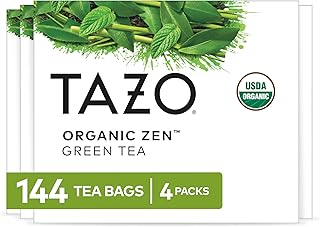 TAZO Organic Zen Green Tea, Green Tea Zen for Health and Wellness, 144 Total Tea Bags (36ct - Pack of 4)