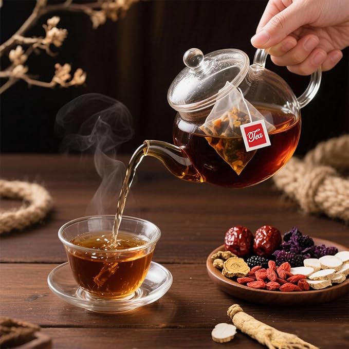 Hyhwph Ginseng Six Treasure Tea Kidney Tea - 100% Natural Herbal Tea for Kidney Cleanse Detox & Repair, Energy Stamina Support (30 Packs)