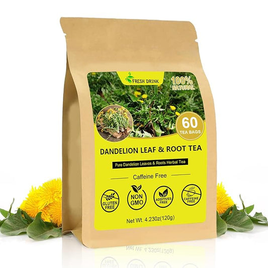 Dandelion Leaf & Root Tea bags, 100% Pure dandelion root tea - Natural Dandelion Herbal Tea for Liver & Kidney Health - Boost Immune System -Non-GMO -120 Teabags