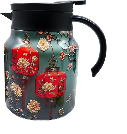 thermal teapot with infuser,Tea Pot with Infusers for Loose Tea,1000ML Thermal Teapot with Removable Infuser & Lid (B)