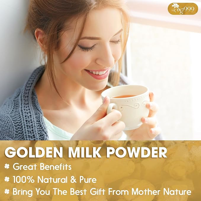 TOG999, Premium 8oz Golden Milk Powder - Turmeric, Cinnamon, Ginger & Black Pepper – Natural Spice Blend for Lattes, Smoothies & Baking – Non-GMO